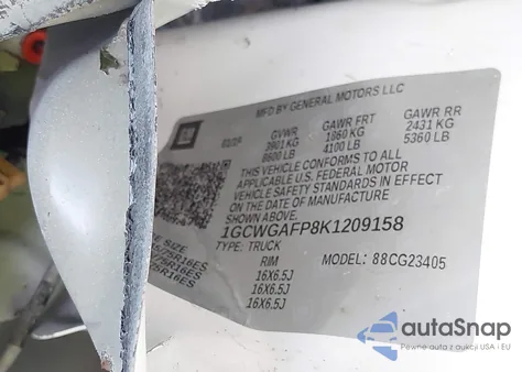 2019 Chevrolet Express 2500 Work Van from USA, damaged, VIN 1GCWGAFP8K1209158